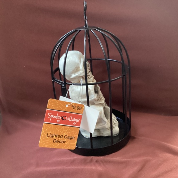 Spooky Village Halloween Lighted Cage Decor New  9” - Picture 5 of 10